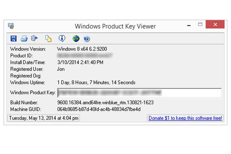 Screenshot de Windows Activation Key Viewer