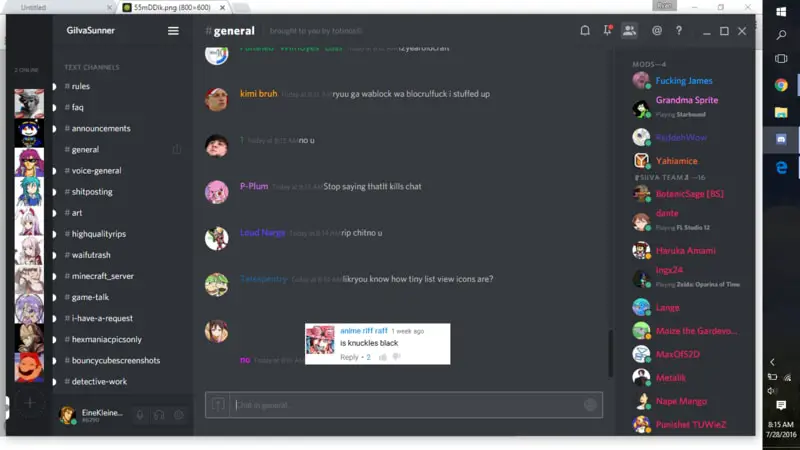 Screenshot de Discord