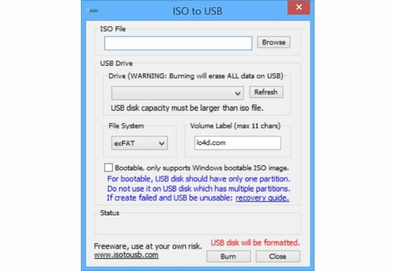 Screenshot de ISO to USB