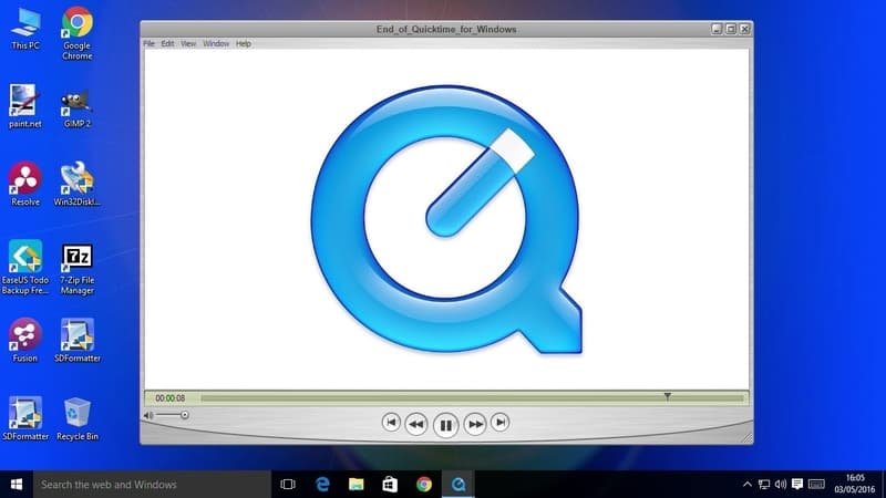 Screenshot de QuickTime