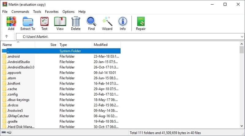 Screenshot de Winrar