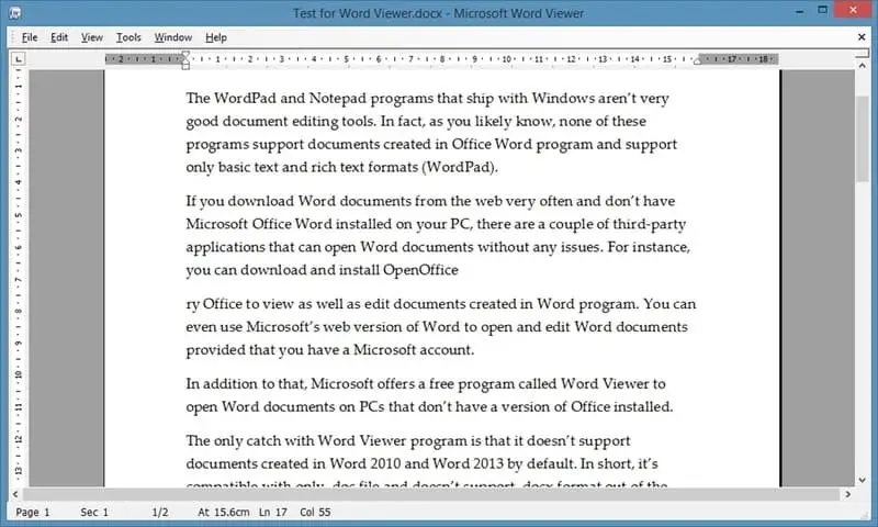 Screenshot de Word Viewer